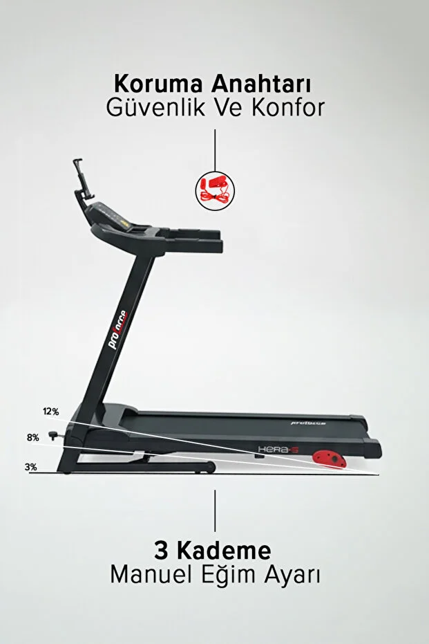 Hera Koşu Bandı Eğimli, Katlanabilir, 0-10km Hız, 2 Hp Motor